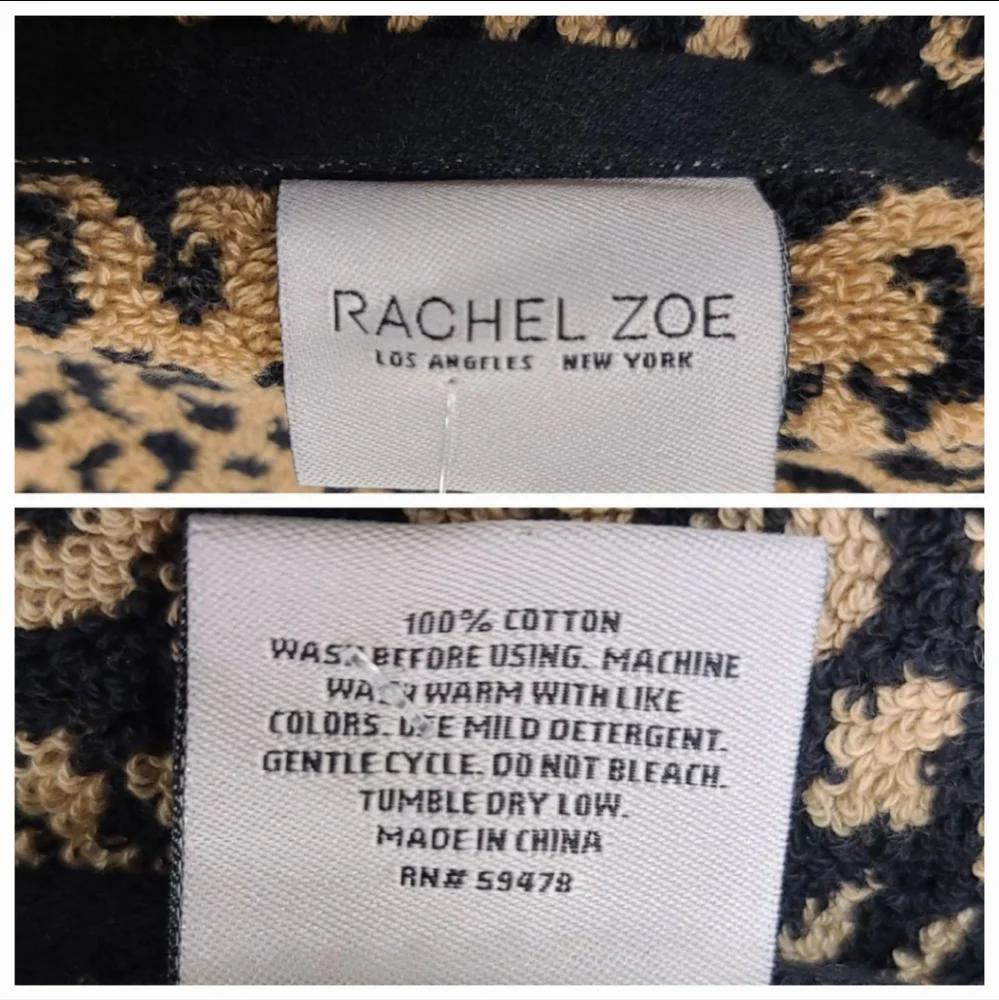 8pc Rachel Zoe Leopard Cheetah Animal Print Bath Hand Washcloth Towel Set New